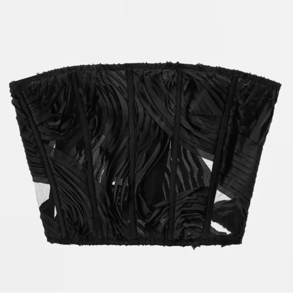 ZARA STRUCTURED CORSET TOP LIMITED EDITION - Black